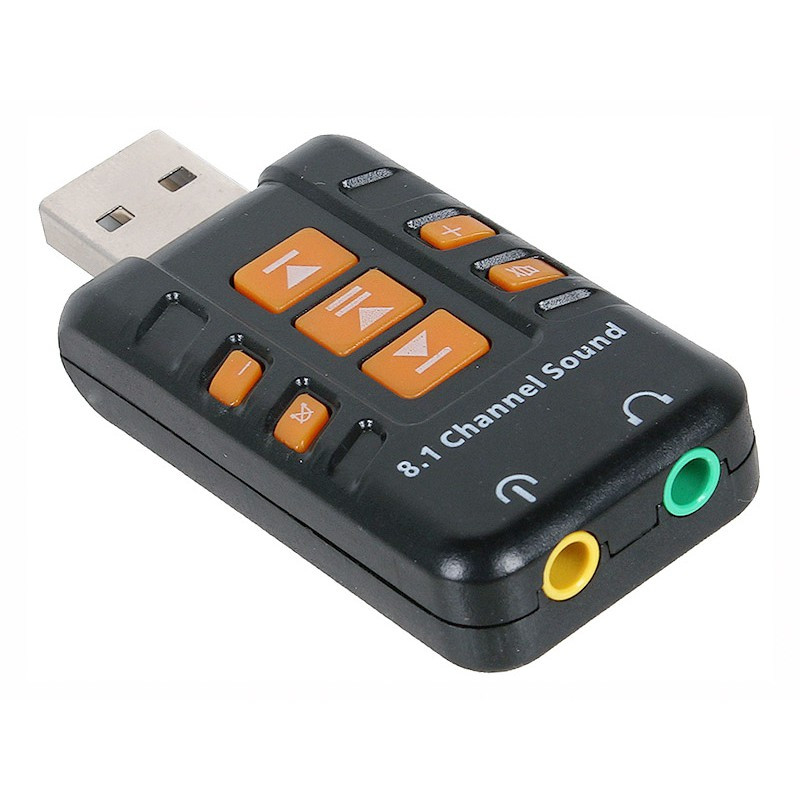 Внешняя USB звуковая карта Orient AU-01PL, USB - 2х3,5 мм jack