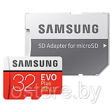 Карта памяти 32Gb Samsung EVO Plus MB-MC32GA/RU microSDHC Class10 UHS-I U1+ microSD- SD Adapter