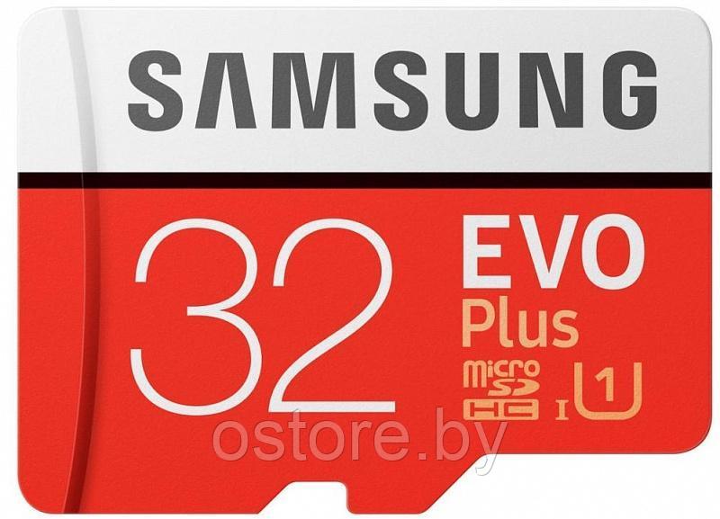 Карта памяти 32Gb Samsung EVO Plus MB-MC32GA/RU microSDHC Class10 UHS-I U1+ microSD- SD Adapter - фото 2 - id-p170165228