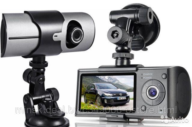 Автомобильный видеорегистратор DVR-R300 с 2 камерами, GPS и G-сенсором