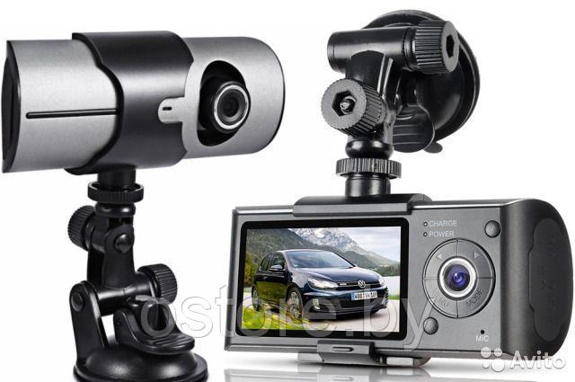 Автомобильный видеорегистратор DVR-R300 с 2 камерами, GPS и G-сенсором - фото 1 - id-p170165455