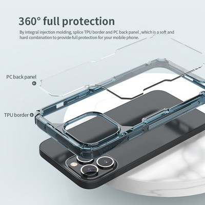 Силиконовый чехол Nillkin Nature TPU Pro Case Синий для Apple iPhone 13 Pro - фото 4 - id-p170165777