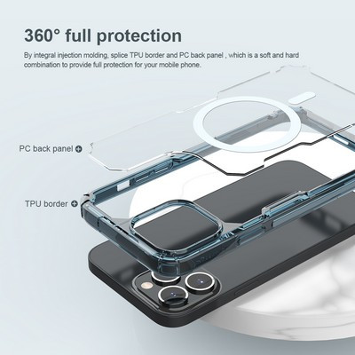 Силиконовый чехол Nillkin Nature TPU Pro Magnetic Case Прозрачный для Apple iPhone 13 Pro - фото 4 - id-p170165781