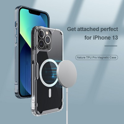 Силиконовый чехол Nillkin Nature TPU Pro Magnetic Case Прозрачный для Apple iPhone 13 Pro - фото 8 - id-p170165781