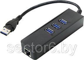 Orient  USB3.0 Hub  3 port + LAN UTP10/100/1000Mbps