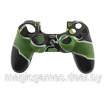 Защитный силиконовый чехол Черно-зеленый для Геймпада PS4