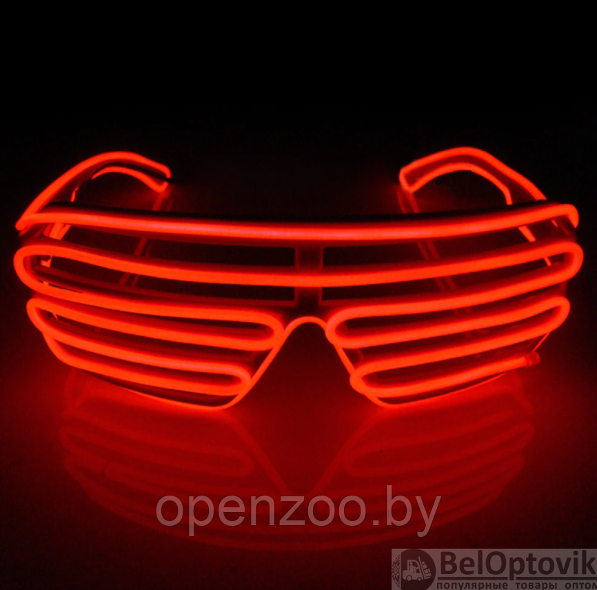 Светодиодные очки EL Wire для вечеринок с подсветкой (три режима подсветки) Оранжевые - фото 6 - id-p170173398