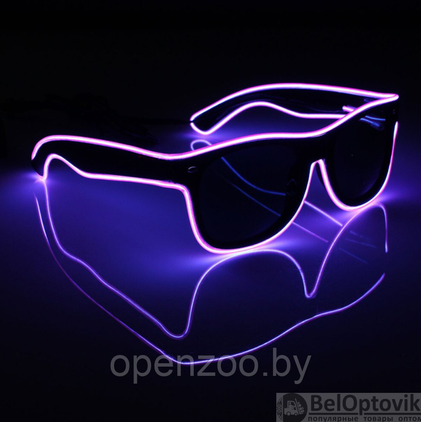 Очки для вечеринок с подсветкой PATYBOOM (три режима подсветки) Красные - фото 4 - id-p170173408