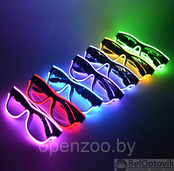 Очки для вечеринок с подсветкой PATYBOOM (три режима подсветки) Красные - фото 8 - id-p170173408