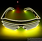 Светодиодные очки EL Wire для вечеринок с подсветкой (три режима подсветки) Оранжевые, фото 3