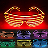Светодиодные очки EL Wire для вечеринок с подсветкой (три режима подсветки) Оранжевые, фото 9