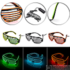 Светодиодные очки EL Wire для вечеринок с подсветкой (три режима подсветки) Желтые, фото 10