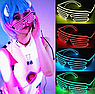 Светодиодные очки EL Wire для вечеринок с подсветкой (три режима подсветки) Красные, фото 2