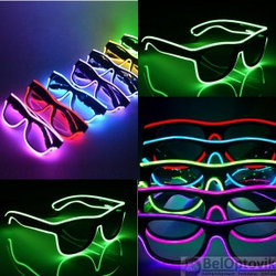 Очки для вечеринок с подсветкой PATYBOOM (три режима подсветки) Зеленые