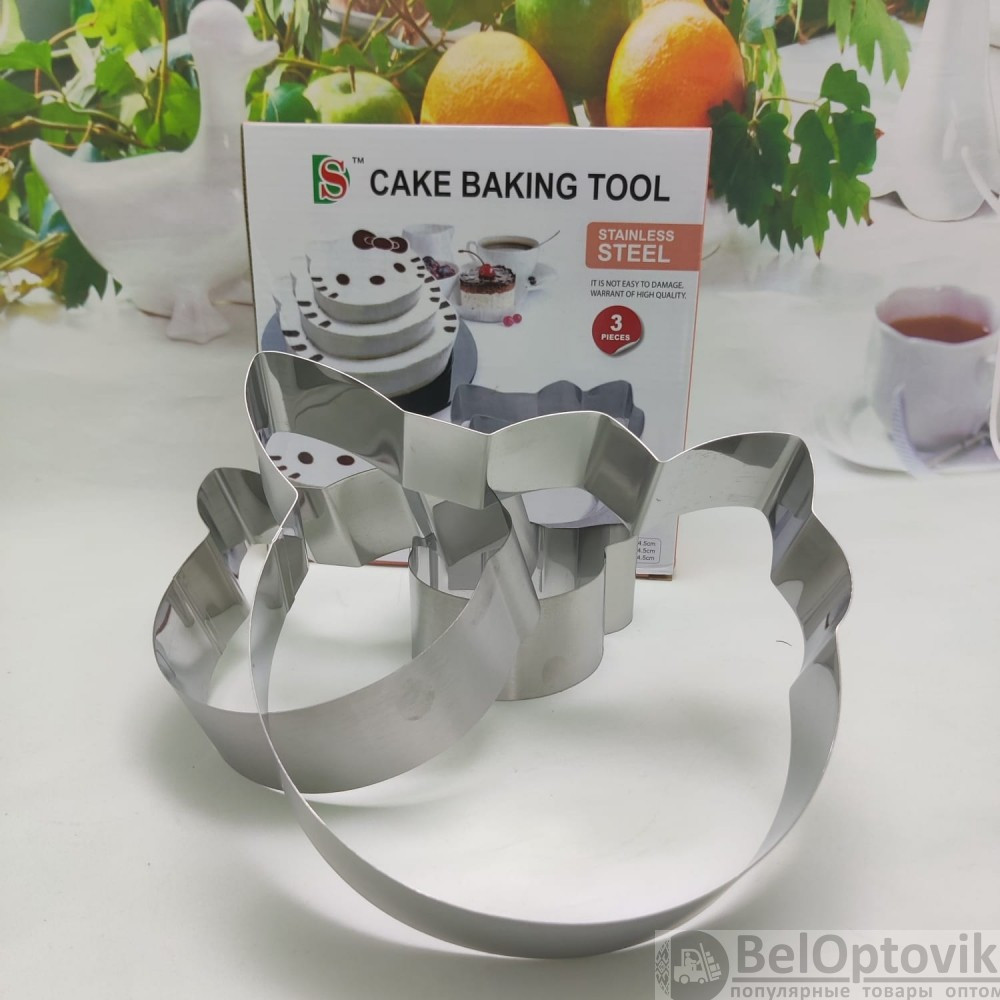 Формы из нержавеющей стали (кольцо для торта) Cake Baking Tool (3 шт) КИТТИ Kitty - фото 3 - id-p109390197