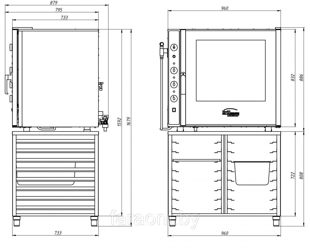 Пароконвектомат ПКЭБ/6 GRILL MASTER (Гриль мастер) 6 уровней - фото 5 - id-p170184336