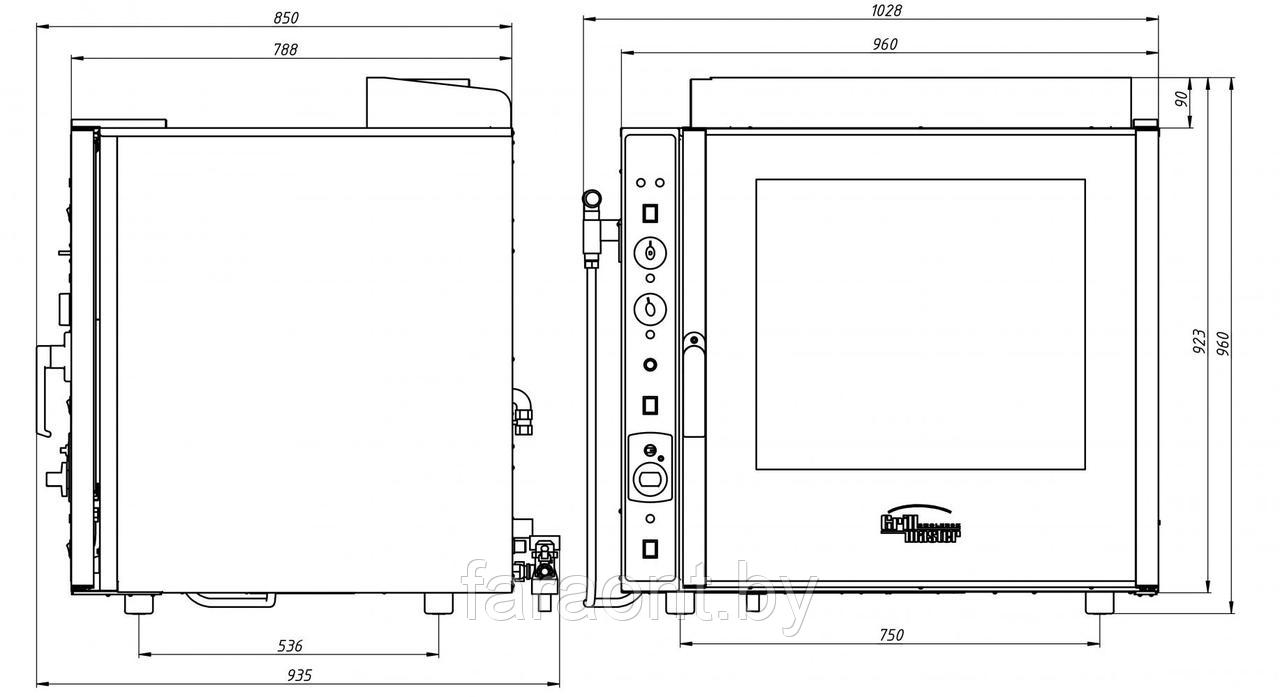 Пароконвектомат газовый ПКГ6/Г GRILL MASTER (Гриль мастер) 6 уровней - фото 3 - id-p170184650