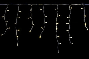 Гирлянда светодиодная Бахрома 5х0,6м 180LED. Цвет WW ТЕПЛ. БЕЛЫЙ. Провод белый. Постоянное свечение - фото 1 - id-p170185152