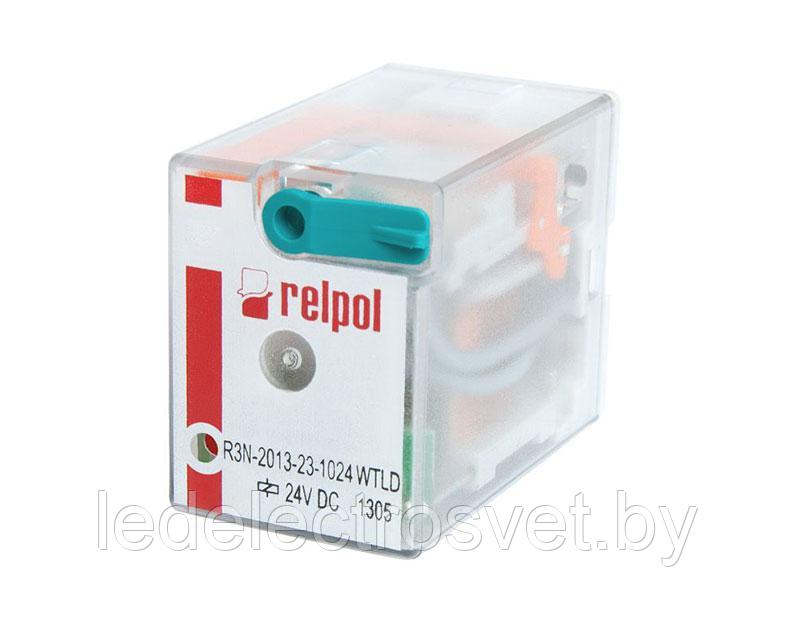 Реле R3N-2013-23-1110-WTLD, 3CO, 10A(250VAC), 110VDC, мех. инд., тест-кнопка, LED, выпрям. диод - фото 1 - id-p170059888