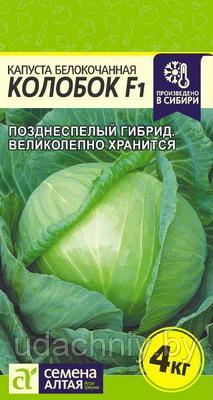 Капуста Белокочанная Колобок F1. 0,1 г. "Семена Алтая", Россия.