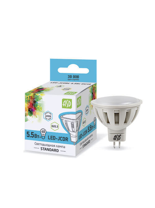 Лампа светодиодная LED-JCDR-standard 5.5Вт 230В GU5.3 6500К 495Лм ASD - фото 1 - id-p170190639