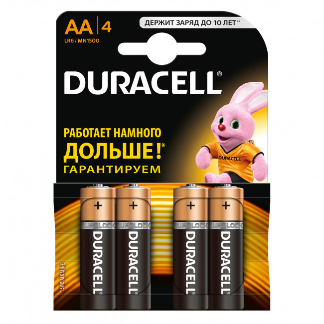 Батарейки DURACELL AA 4 шт - фото 1 - id-p170191727