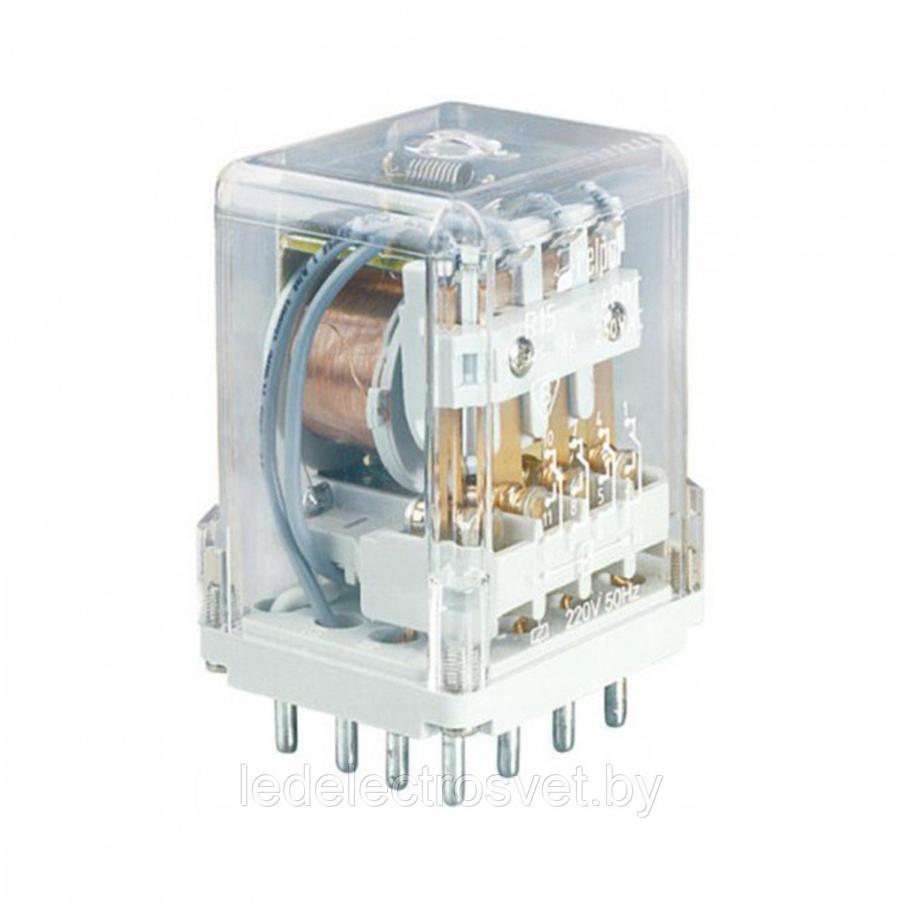 Реле R15-3014-23-1220-K, 4CO, 10A(250VAC/24VDC), AgSnO2, 220VDC, тест-кнопка без блок. - фото 1 - id-p170059962