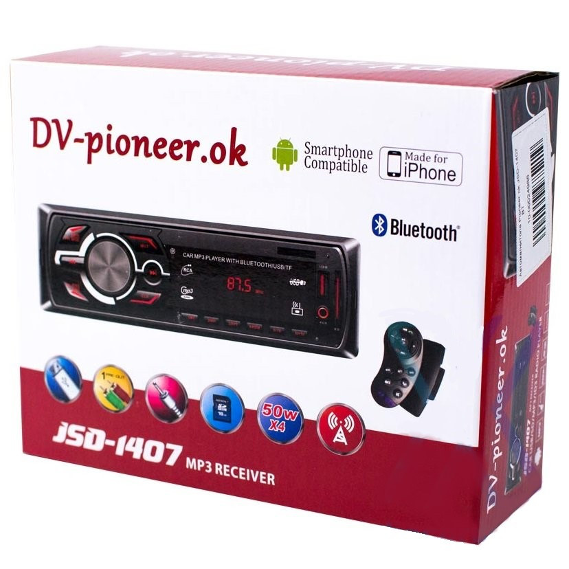 Автомагнитола DV-Pioneeir JSD-1407 с Bluetooth, фото 1