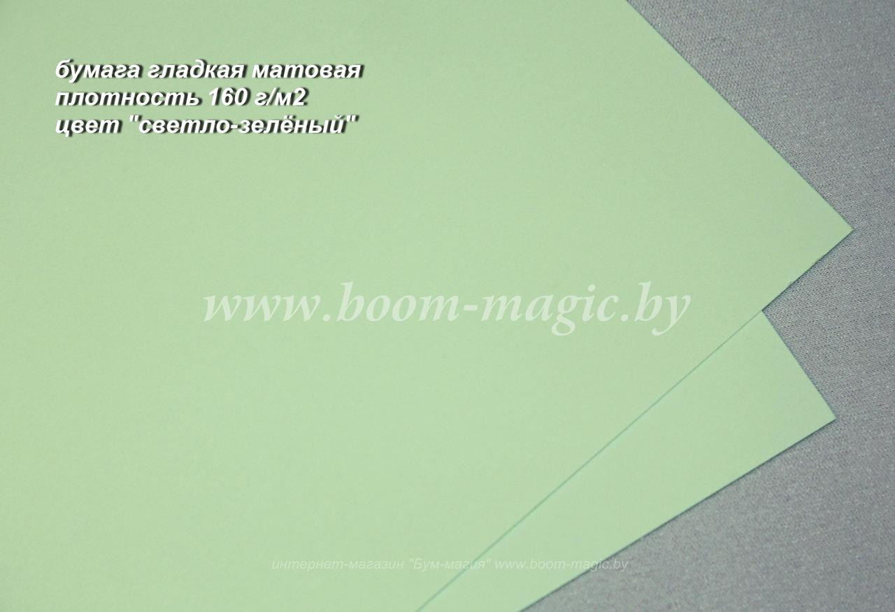 36-005 бумага матовая гладкая цвет "светло-зелёный", плотность 160 г/м2, формат А4