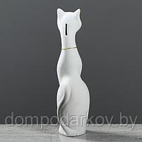 Копилка "Кошка Мурка", покрытие флок, белая, 28 см, микс, фото 4
