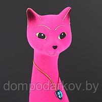 Копилка "Кошка Мурка", покрытие флок, розовая, 28 см, фото 4