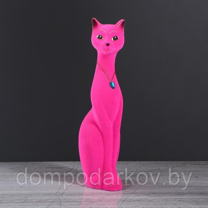 Копилка "Кошка Мурка", покрытие флок, розовая, 28 см