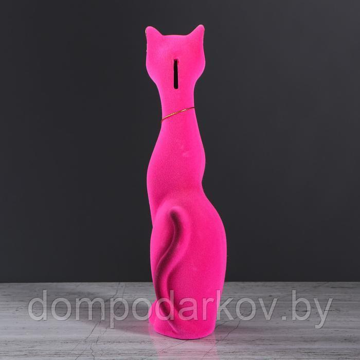 Копилка "Кошка Мурка", покрытие флок, розовая, 28 см - фото 3 - id-p170202043