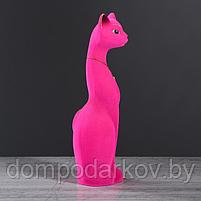 Копилка "Кошка Мурка", покрытие флок, розовая, 28 см, фото 2