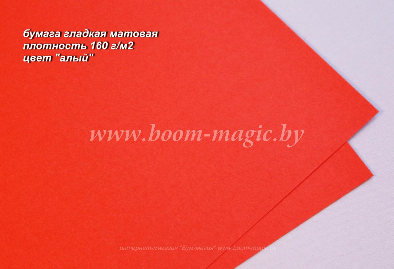 36-013 бумага матовая гладкая цвет "алый", плотность 160 г/м2, формат А4 - фото 1 - id-p170203800