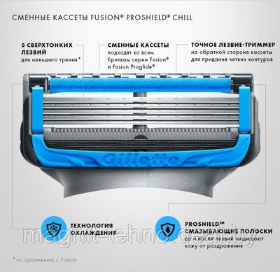 Сменные кассеты для бритья Gillette Fusion ProShield Chill 6 шт. - фото 2 - id-p170205842