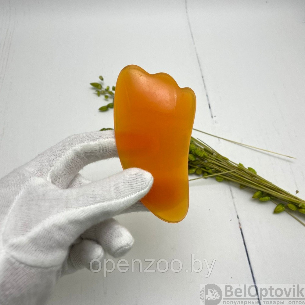 Массажёр гуаша Скребок, 9,5 5,5 см, цвет оранжевый - фото 3 - id-p170210128
