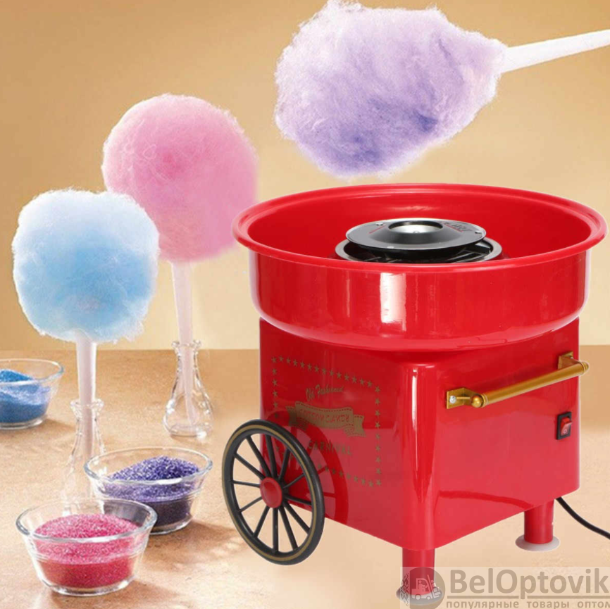 Аппарат для приготовления сладкой сахарной ваты RETRO Cotton Candy CARNIVAL, 500 W Красная - фото 9 - id-p158351012