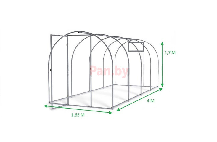 Каркас для теплицы Садовод Мини СТ, 20х20 - 4м (без поликарбоната)