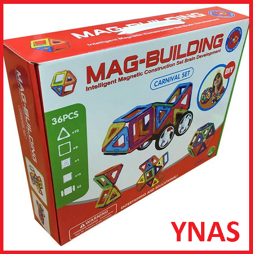 Детский магнитный объемный конструктор  Mag-Building 36 деталей маг билдинг для детей геометрические фигуры