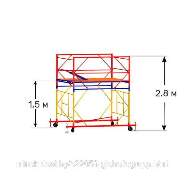 Вышка строительная ВСП -1.6/2.0 (размер рабочей площадки 1,6*2м) 1+1 - фото 1 - id-p170228646