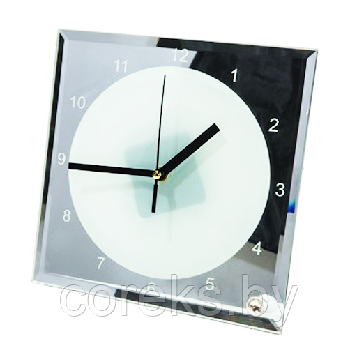 Часы квадратные с зеркальной окантовкой (под нанесение логотипа) 20*20 см