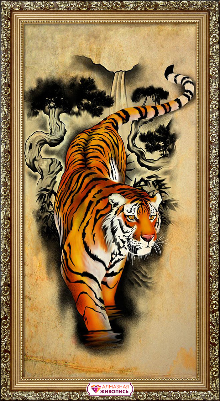 Картина стразами "Пергамент с тигром" - фото 1 - id-p170267874