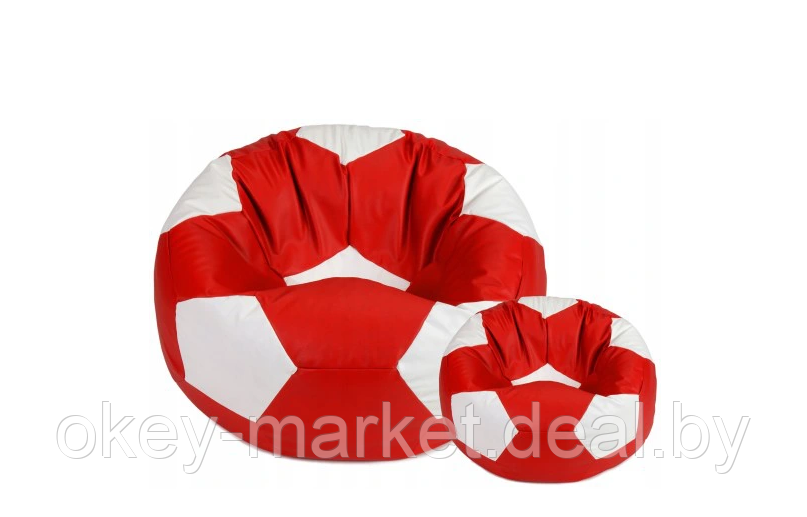 Бескаркасное кресло футбольный мяч 100 см + подножка 70 см SAKO, фото 2