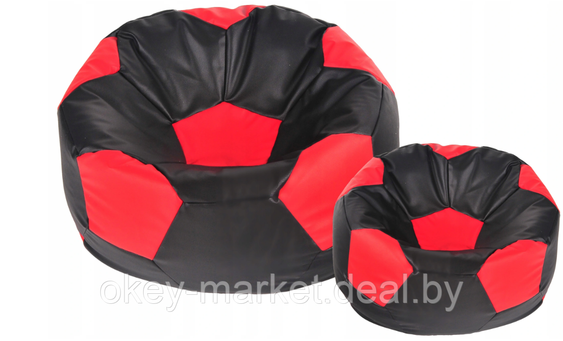 Бескаркасное кресло футбольный мяч 80 см + подножка 50 см SAKO, фото 2
