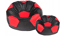 Бескаркасное кресло футбольный мяч 80 см + подножка 50 см SAKO
