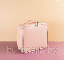 Сумка для косметики, портфель  визажиста жен «CALZETTl» нежно-розовый маленький, с пропиткой, фото 3
