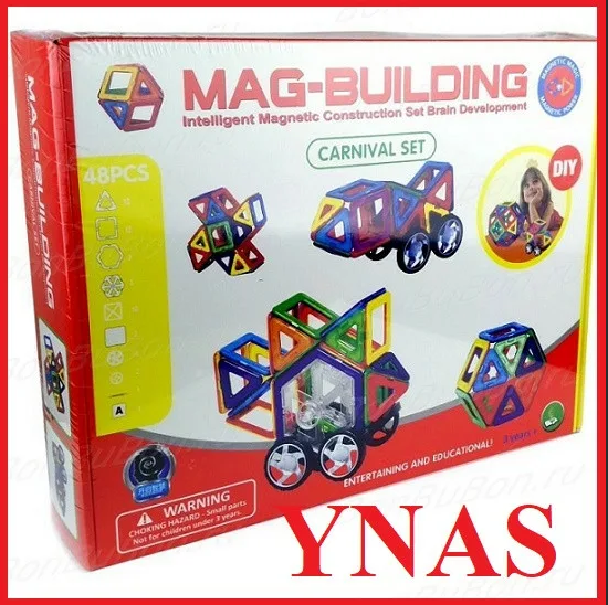 Детский магнитный объемный конструктор Mag-Building 48 деталей маг билдинг для детей геометрические фигуры - фото 1 - id-p170270262