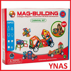Детский магнитный объемный конструктор  Mag-Building 56 деталей маг билдинг для детей геометрические фигуры