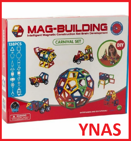 Детский магнитный объемный конструктор Mag-Building 138 деталей маг билдинг для детей геометрические фигуры - фото 1 - id-p170272483